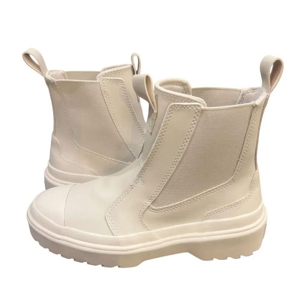 Converse Chuck Taylor All Star Lugged Leather Chelsea Boots Beige A08395C - Picture 5 of 6